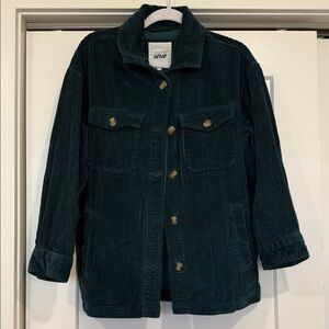 Aerie Forest Green Corduroy Utility Jacket